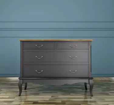 Комод деревянный «Leontina Black» на 4 ящика