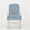 кресло-качалка Луиза  фреш 11 голубой каркас  Белый