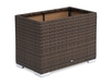 "Лунджи" кашпо для цветов большое плетеное из искусственного ротанга, цвет коричневый